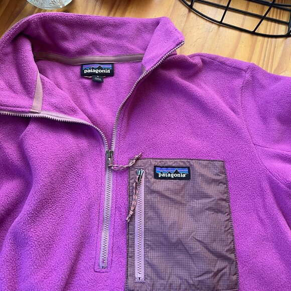 NWOT Patagonia Purple Fuchsia 1/4-Zip Fleece Pullover w/ Chest Pocket - Picture 11 of 14